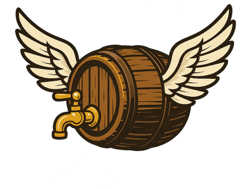 Clear Brew Sky — winged barrel logo